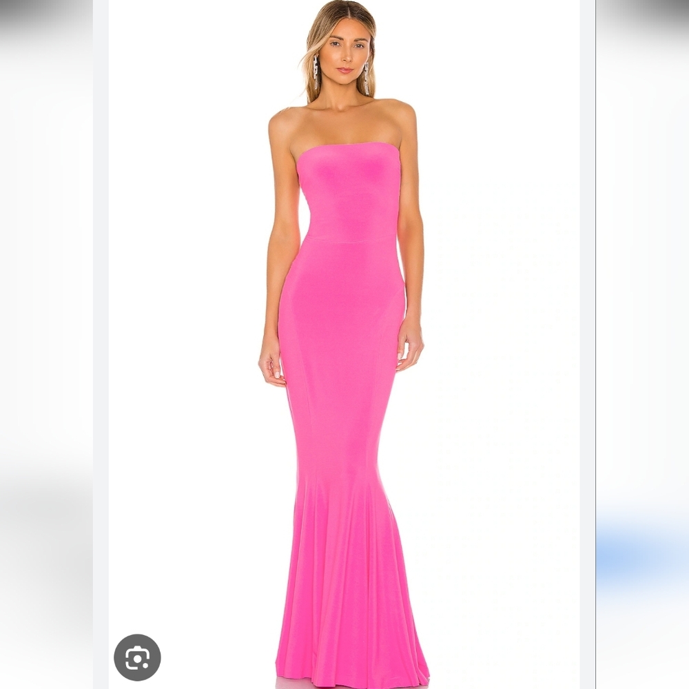 REVOLVE x Norma Kamali Strapless Fishtail Gown in Orchid Strapless Dress